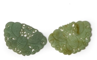 Pair of Chinese jadeite carvings