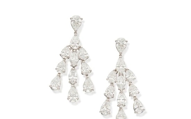 Pair of Diamond Pendant-Earrings, Bulgari