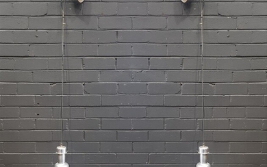 Pair of Industrial Style Hanging Light Fittings (D:32cm)