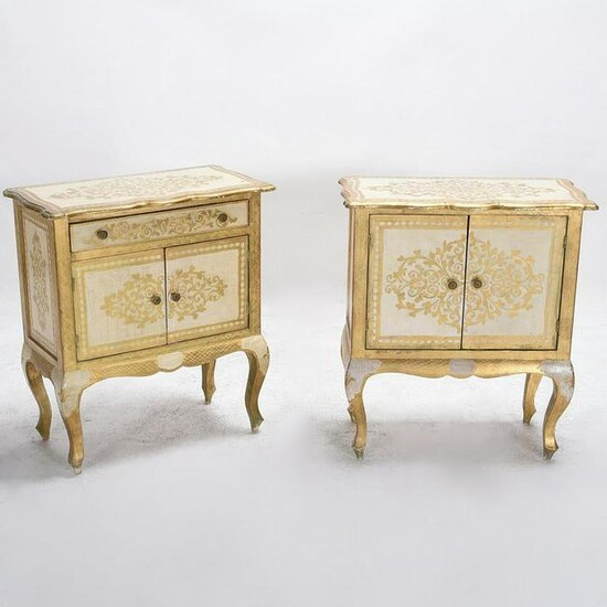 Pair of Italian Louis XVI Style Gilt Decorated