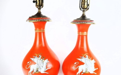 Paris Porcelain Grecian-Style Lamps (2)