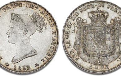Parma, Maria Louisa of Austria, 1815–1847, 5 Lire 1832, Milan, Dav. 204,...