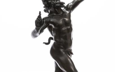 Patinated Bronze "Dancing Faun of Pompeii"