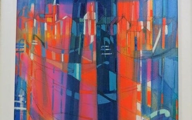 Paul Henri Modernist O/C "Cityscape"