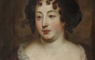 Pays-Bas2e moitié du 17e s. Portrait d'une dame, le buste légèrement à droite, la tête...