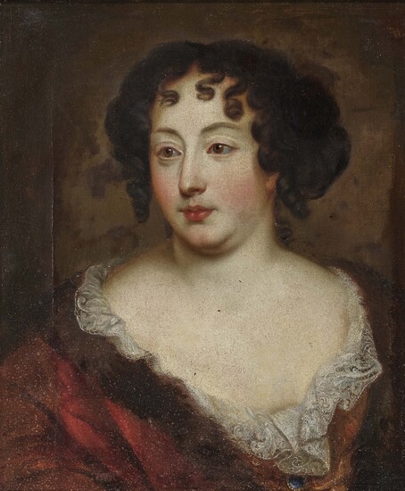 Pays-Bas2e moitié du 17e s. Portrait d'une dame, le buste légèrement à droite, la tête...