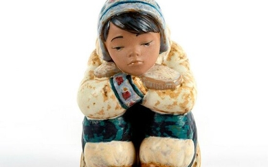Pensive Eskimo Boy 1012159 - Lladro Porcelain Figurine