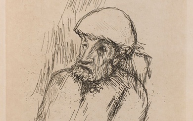 Pierre Bonnard (1867-1947) Portrait de Renoir. Vers 1916. Eau-forte. 198 x 256. Bouvet 84 ;...