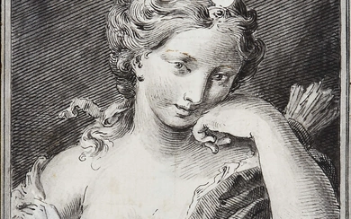 Pietro Antonio Novelli, Italian 1729-1804- Diana the Huntress; pen, black...