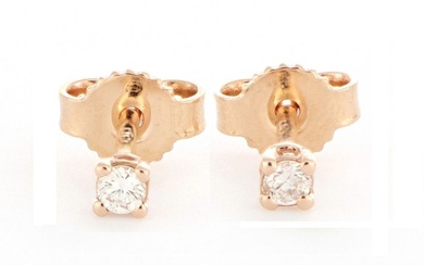 Pink gold - Earrings - 0.10 ct Diamond