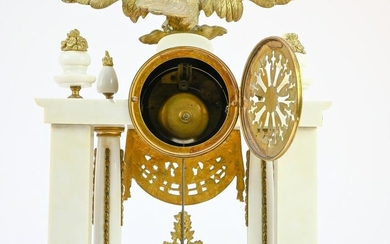 Portico clock with an eagle