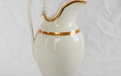 Pourer / milk jug in white and gold porcelain of Paris - 21 cm - Empire - Porcelain