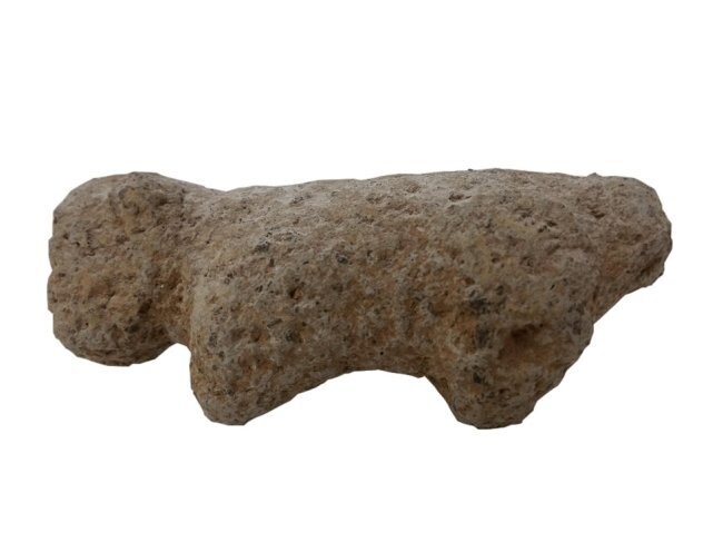 Pre-Columbian Basalt Bear Dog Animal Figure