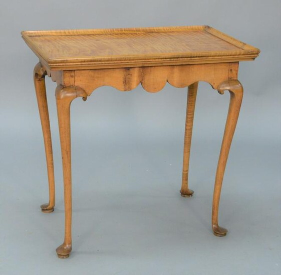 Queen Anne Maple and Tiger Maple Tea Table, having