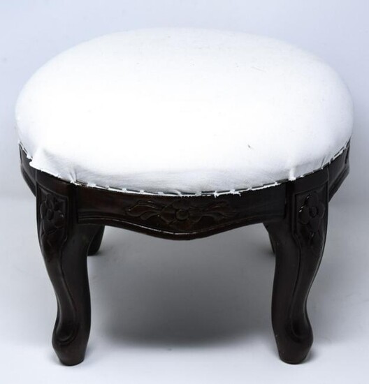 Queen Anne Style Hand Carved Footstool