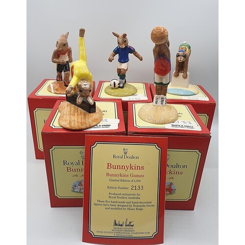 ROYAL DOULTON BUNNYKINS FIGURINES (Full Set Of Five) FROM TH...