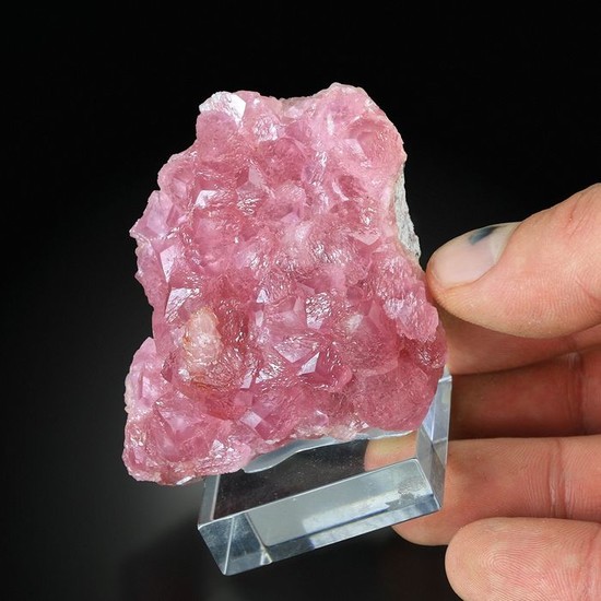 Rare Glassy Top Pink COBALTOAN CALCITESpecimen - 6.5×5.5×4 cm - 187 g