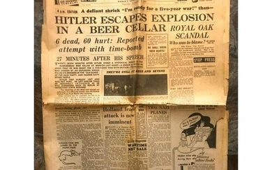 Rare World War II Newspaper, 1939 London Daily Express