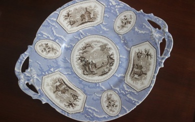 Rare plateau, plat, en porcelaine Creil Montereau, Napoléon III XIXe - Plate - Porcelain