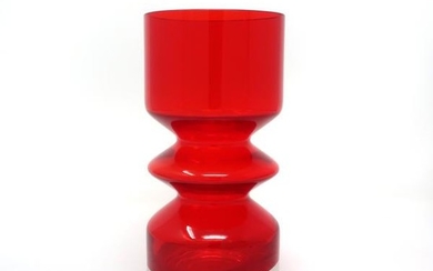 Red Modernist Vase by Tamara Aladin for Riihimaen Lasi