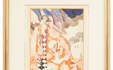 René VINCENT (1879-1936) Portrait de femme Aquarelle sur papier signée en bas à droite 30...