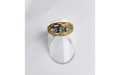 Ring, Blautopas, 333er Gold