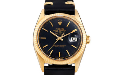 Rolex. A Rare Yellow Gold Wristwatch with Date, Retailed by Tiffany & Co.