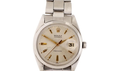 Rolex A wristwatch of steel. Model Precision, ref. 6694. Mechanical movement iwth...