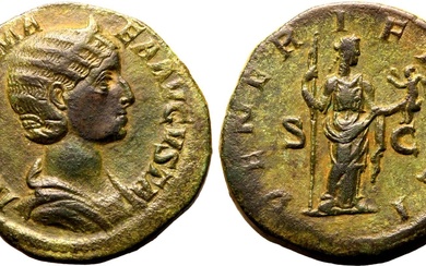 Roman Empire Julia Mamaea (mother of Severus Alexander) AD 222-235 Æ Sestertius About Very Fine; green deposits