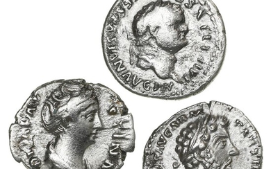 Roman Empire, Marcus Aurelius, 161–180, Denarius, RIC 185, 3.12.g; Diva Faustina I,...