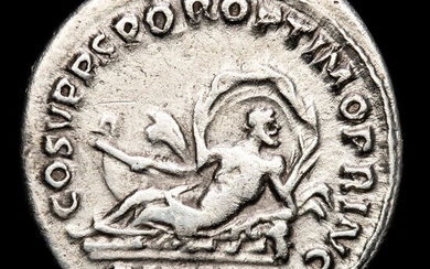 Roman Empire. Trajan (AD 98-117). AR Denarius,Rome mint AD 103-111 - COS V P P SPQR OPTIMO PRINC, Danube, DANVVIVS