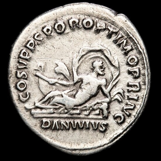 Roman Empire. Trajan (AD 98-117). AR Denarius,Rome mint AD 103-111 - COS V P P SPQR OPTIMO PRINC, Danube, DANVVIVS