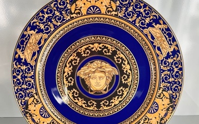 Rosenthal - Versace - Plate - Wandteller Medusa - Blau Platzteller - 30 cm - Porcelain