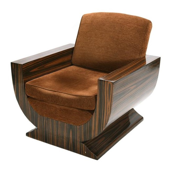 Rosewood* Veneered Club Chair in the Manner of Chareau.