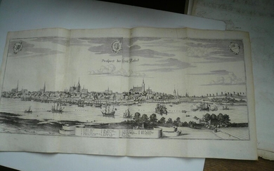 Rostock-Warnemünde, anno 1653, grosse Panoramaansicht Merian Matthäus