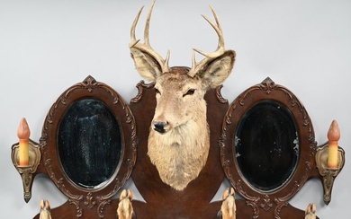 Rustic Lodge White-Tailed Deer Taxidermy Coat Rack
