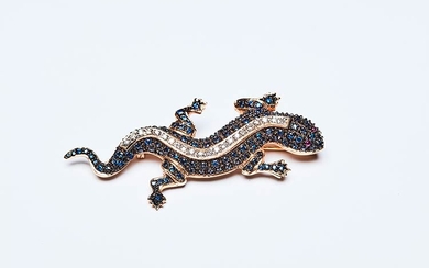 SALAMANDER BROOCH FROM THE 70s Handcrafted brooch made in Italy...