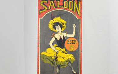 SALOON SIGN, GEORGE NATHAN, PARADISE SALOON, WOOD, 1970S.