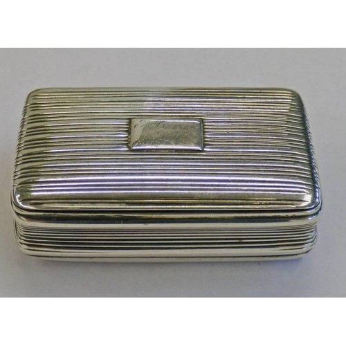 SILVER SNUFF BOX WITH REEDED DECORATION, BIRMINGHAM 1831 BY ...