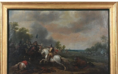 SNAYERS Peter. (1592-1647). Attribué à. « Choc de cavalerie entre français et les troupes Impériales...