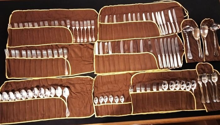 Sambonet Baroque - Table cutlery set for 18 people (104) - Baroque - Silverplate