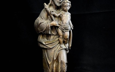 San José with El Niño of significant size and weight (4.5 Kg) - Bronze - Early 20th century