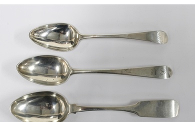 Scottish provincial silver dessert spoon, fiddle pattern, Al...
