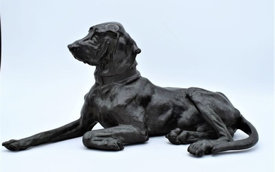 Sculpture, Braque dog - Spelter - Late 19th century