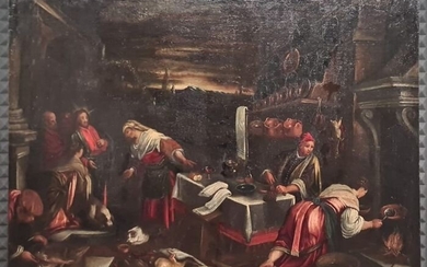Scuola bassanesca del XVII secolo - Cristo in casa di Marta, Maria e Lazzaro