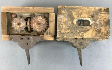Set of 2 : Antique (1870s) Thrashing Machine "Tally"