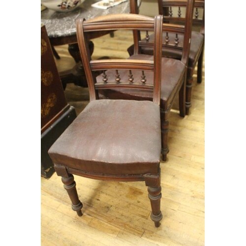 Set of 6 Victorian Mahogany Dining Chairs