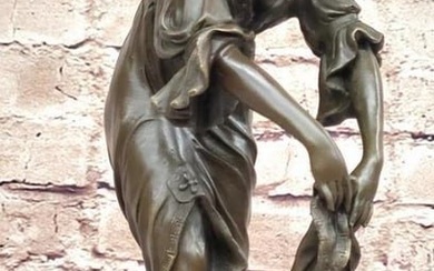 Shawl Dancer Inspired Bronze Sculpture Signed by C.J.R. Colinet on Marble Base - 12.5" x 6"