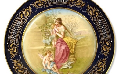 Signed Royal Vienna Hand Painted Porcelain Cabinet Plate