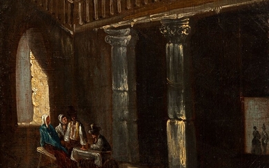 Spanish school; 1820-1830. "Tavern". Oil on canvas.